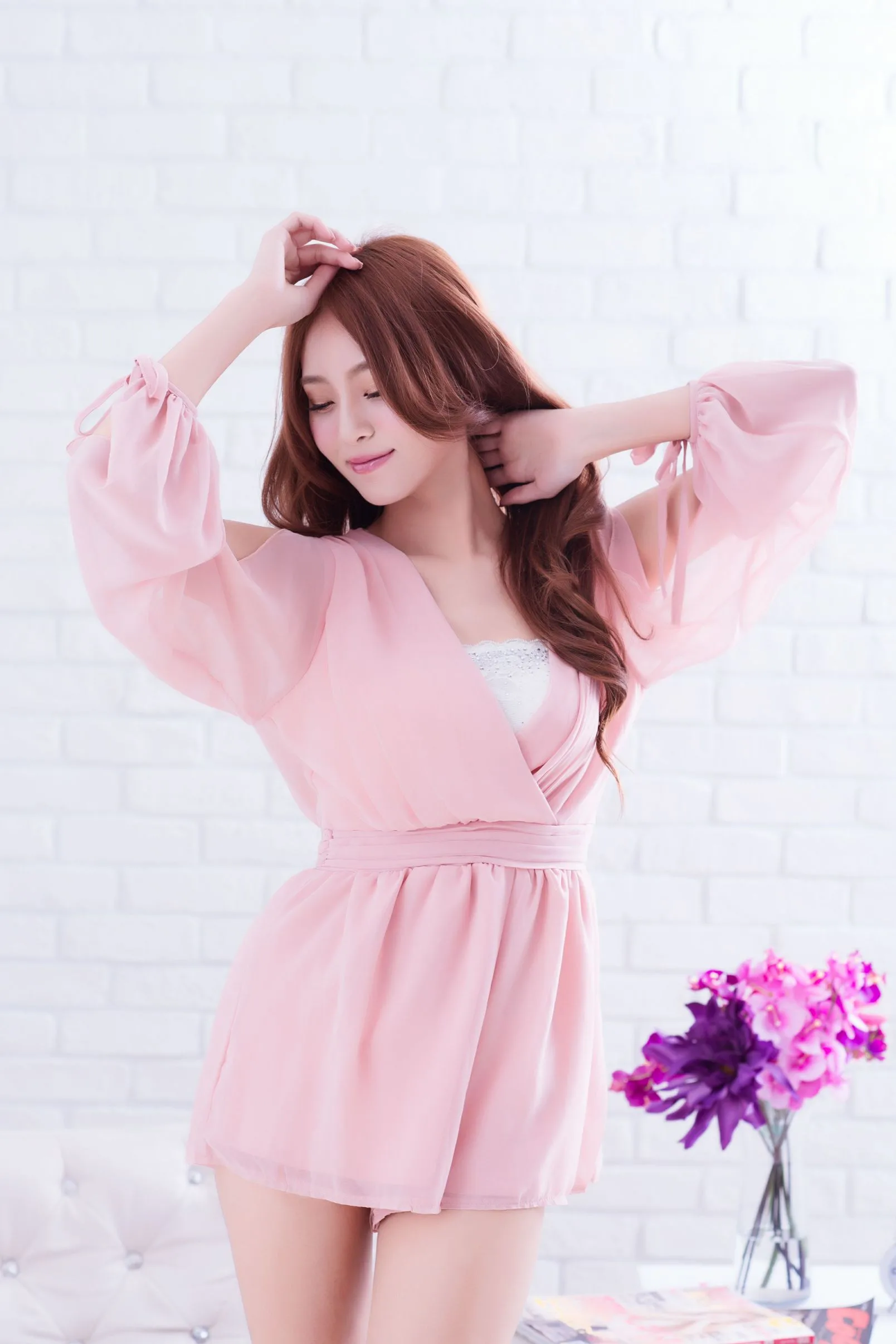 [Ấn bản đặc biệt BEAUTYLEG] Winnie Xiaoxue - Buổi chụp ảnh studio: Váy ngắn màu hồng + Váy ngắn màu xanh - 5